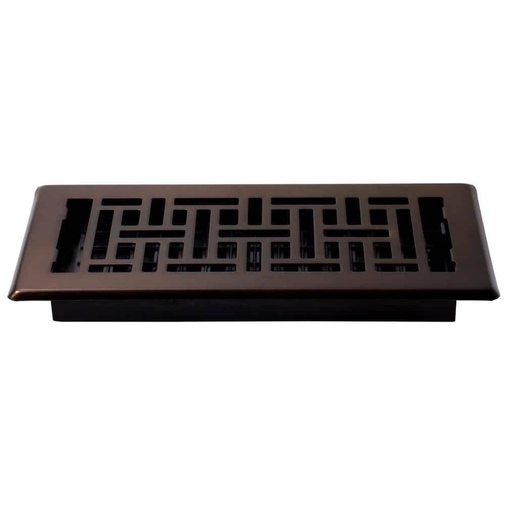Oriental Design Rubbed Bronze Steel Floor Register