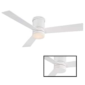 Axis Indoor/Outdoor 3-Blade Smart Flush Mount Ceiling Fan 52in. Matte White 3000K LED Light Kit and Remote Control