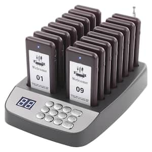 16-Wireless Pagers System Calling Guest Customer Waiting Beepers with Vibration Flash and Buzzer For Fast Food Resturant