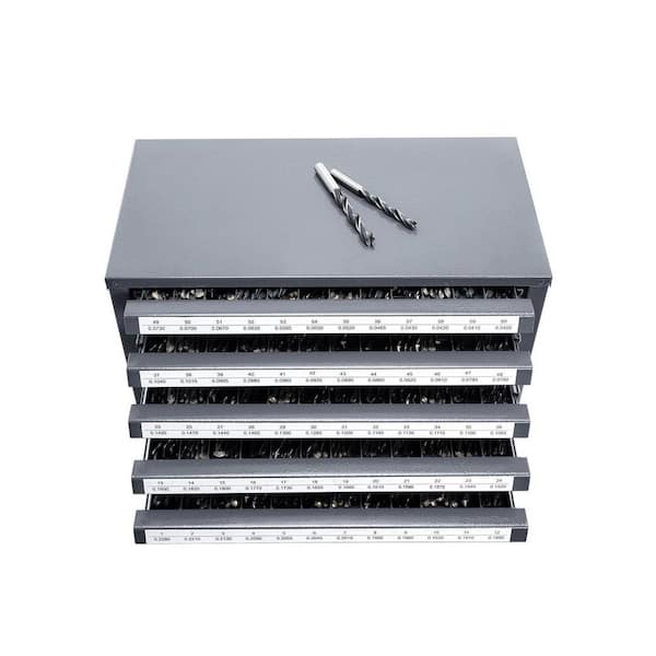 14.8 in. L x 7.9 in. W x 7.9 in. H Drill Bit Dispenser Cabinet 5-Drawer Drill Bit Organizer Cabinet, Steel, Racks & Bins