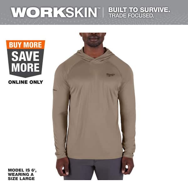 Milwaukee Men's WORKSKIN Sandstone Medium Hooded Sun Shirt