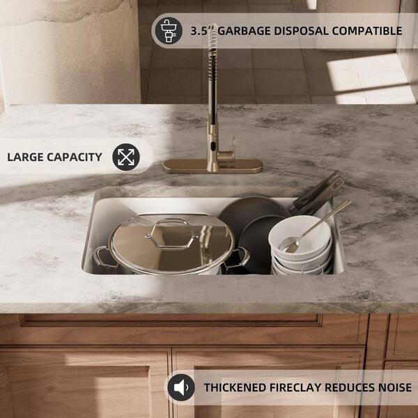 Los Flexi 27 in. White Undermount Kitchen Sink, Drop-in and