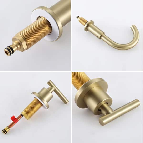 8 in. Widespread 2-Handle High-Arc Bathroom Faucet in Brushed Gold