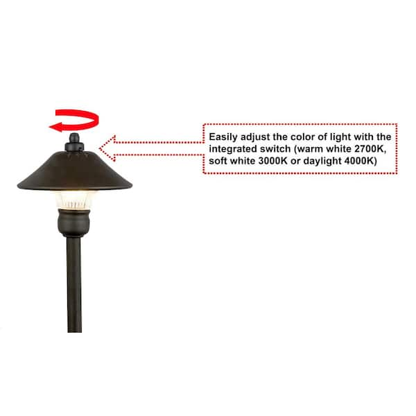 Hampton Bay Low Voltage Bronze LED Outdoor Landscape Path Light