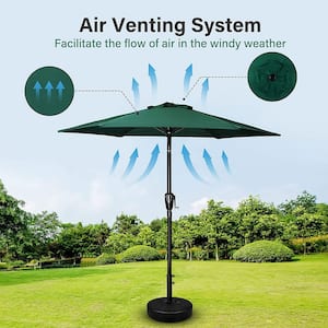 7 .5 ft. Outdoor Patio Table Market Umbrella, 90 in. Tall Matte Pole Extension with Button Tilt/Crank for Backyard Green