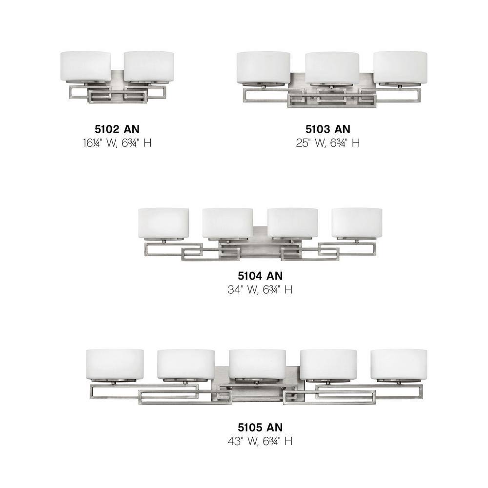 Lanza Chic Antique Nickel 2-Light Outdoor Bath Sconce with Etched Opal Shade