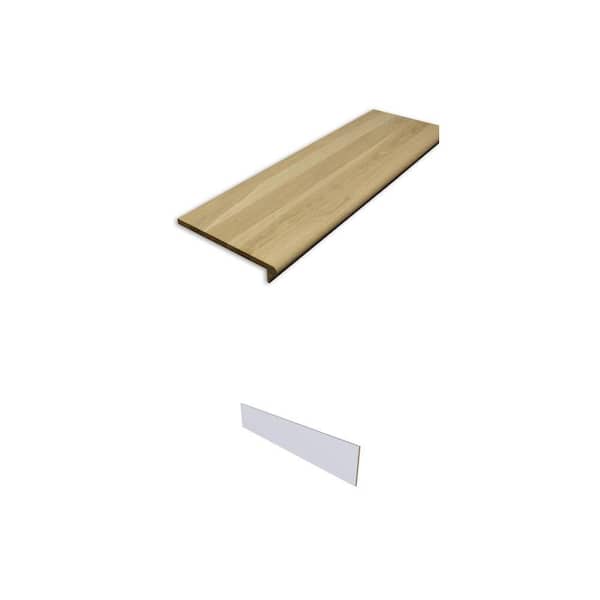 0.  625 in. x 11.5 in. Oak Tread and 0.375 in. x 7.5 in. MDF Stair Riser Combo