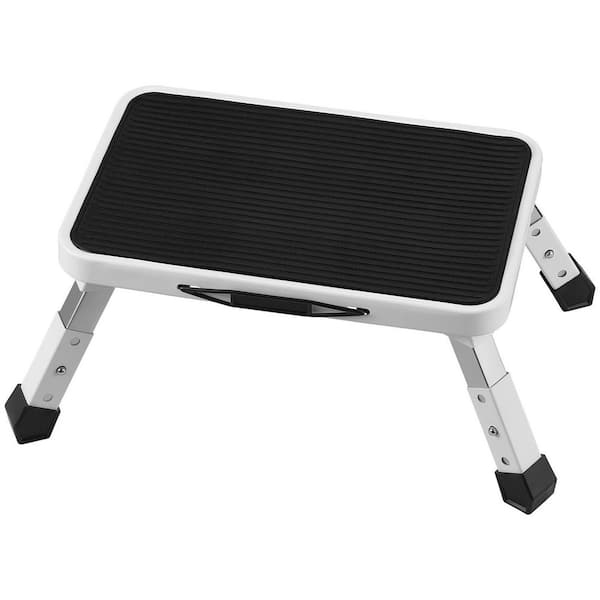 Step Stool 1-Step 330 lbs. Capacity, Portable Toddler Step Stools, Folding Steel Step Ladder 3-Adjustable Height
