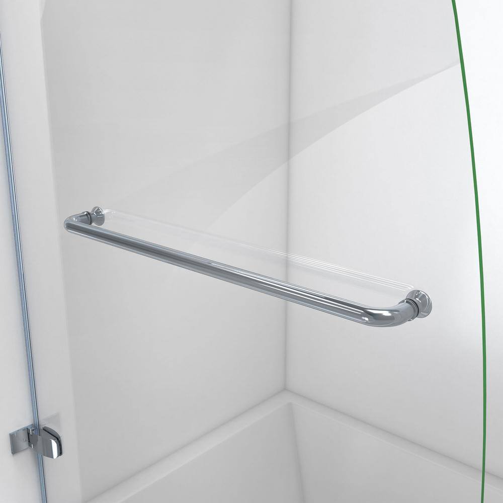 Aqua Uno 60" Clear Glass Frameless Hinged Tub Door