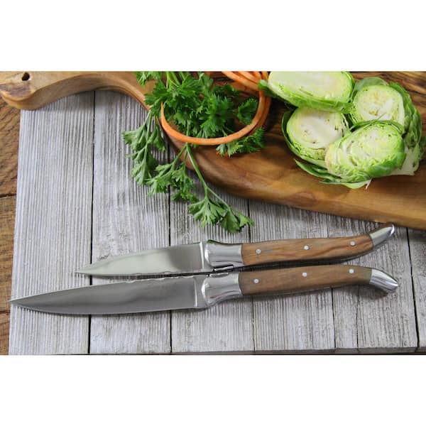 French Home 2-Piece Connoisseur Laguiole Vegetable Knife Set with Olive  Wood Handles LG050 - The Home Depot