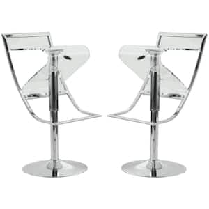 Napoli 31 in. Clear Metal Bar Stool with Acrylic Seat (Set of 2)
