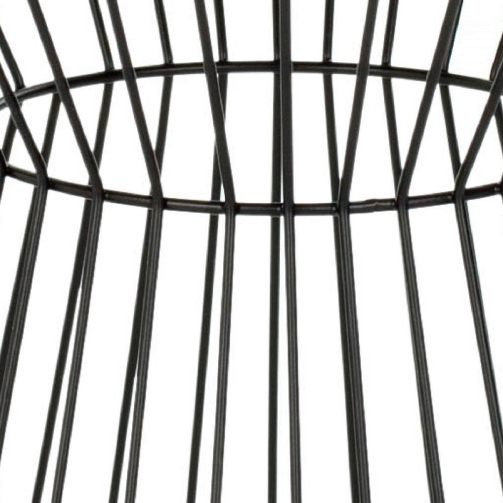 Adele Black Round Metal Wire Stool