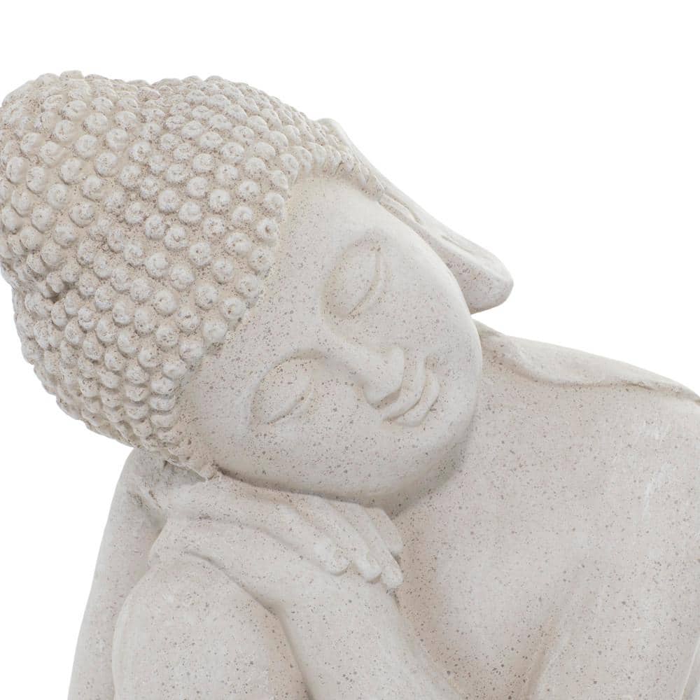 20" Gray Magnesium Oxide Meditating Buddha Garden Sculpture