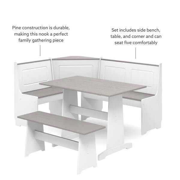 Chalk White and Gray Counter Storage Dining Set – My Furniture Place