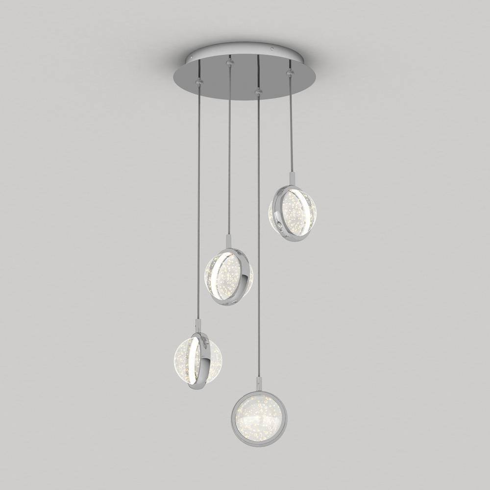 Avalon Chrome LED Pendant Light with Adjustable Glass Spheres