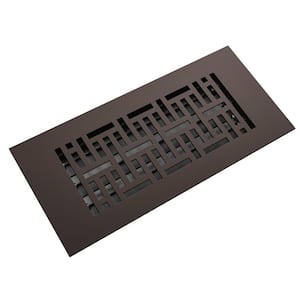 Low Profile 10 in. x 4 in. Steel Floor Register in Oil Rubbed Bronze Woven Pattern (1-Pack)