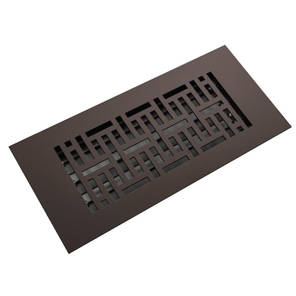 Reggio Registers Low Profile 10 in. x 4 in. Steel Floor Register in Oil Rubbed Bronze Woven Pattern (1-Pack)