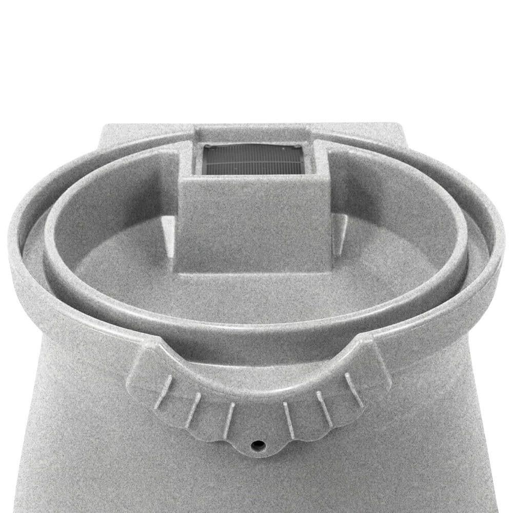 Light Granite 50 Gallon Plastic Rain Barrel with Planter