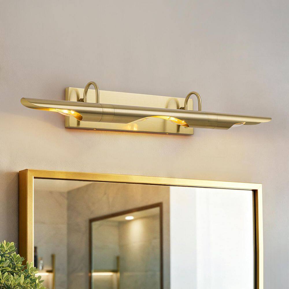 32 in. 4-Light Brass Vanity Light Bathroom Wall Sconce with 360° Rotatable Tubes Metal Shade for Mirror Lighting price history on PriceWatchPro