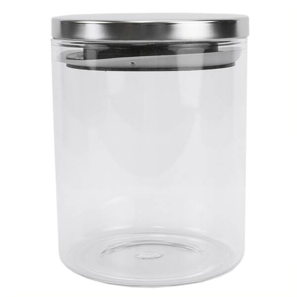 Home Basics 22 oz. Borosilicate Glass Canister with Stainless Steel Lid
