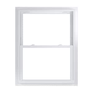 37.75 in. x 48.75 in. 70 Series Low-E Argon Glass Double Hung White Vinyl Fin with J Window, Screen Incl