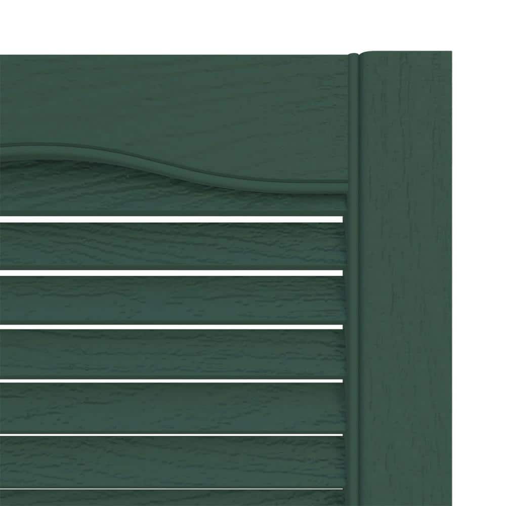 Forest Green Vinyl Louvered Decorative Shutters, 14.5x60