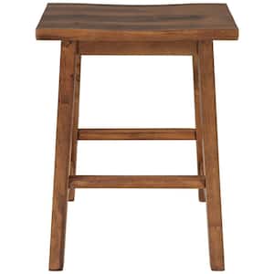 23.6 in Walnut 2-Piece Counter Height Wood Kitchen Dining Stools for Small Places