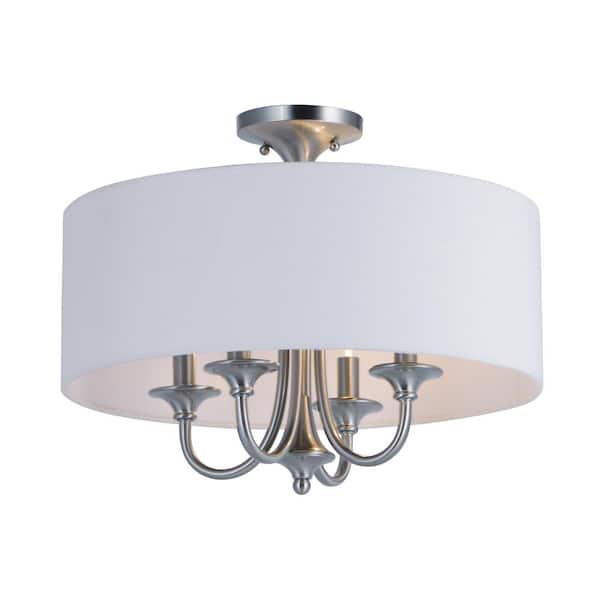 Bongo 4-Light Satin Nickel Semi-Flushmount