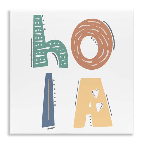 Stupell Industries Hello Playful Typography by SD Graphics Studio Unframed Wall Plaque Typography Graphic Art Print 12 in. x 12 in.
