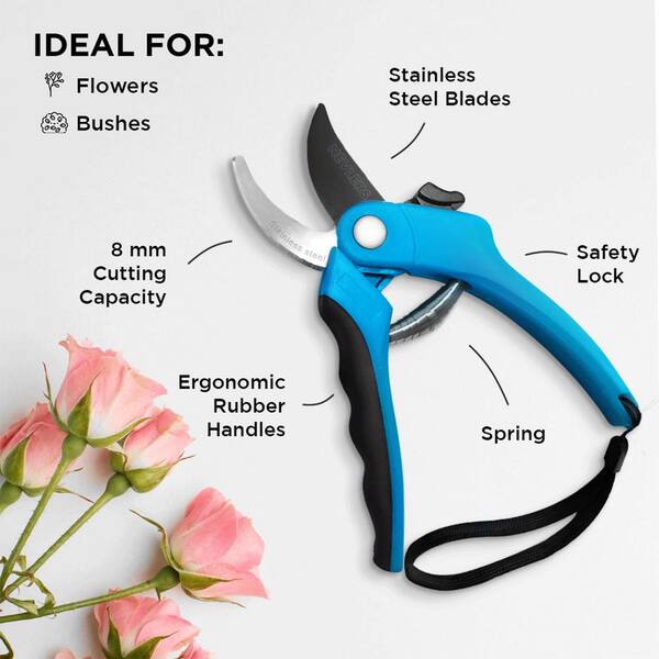 NueZoo Floral Shears, 2 Pack Preiu Stainless Steel Flower Scissors