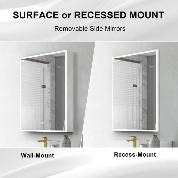 WELLFOR 24 in. W x 30 in. H Rectangular Aluminum Recessed/Surface 