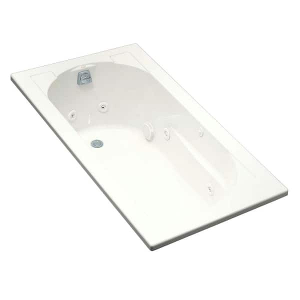 KOHLER Devonshire 5 ft. Acrylic Oval Drop-in Whirlpool Bathtub in White