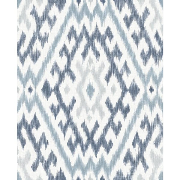 A-Street Prints Solola Blue Ikat Wallpaper Sample