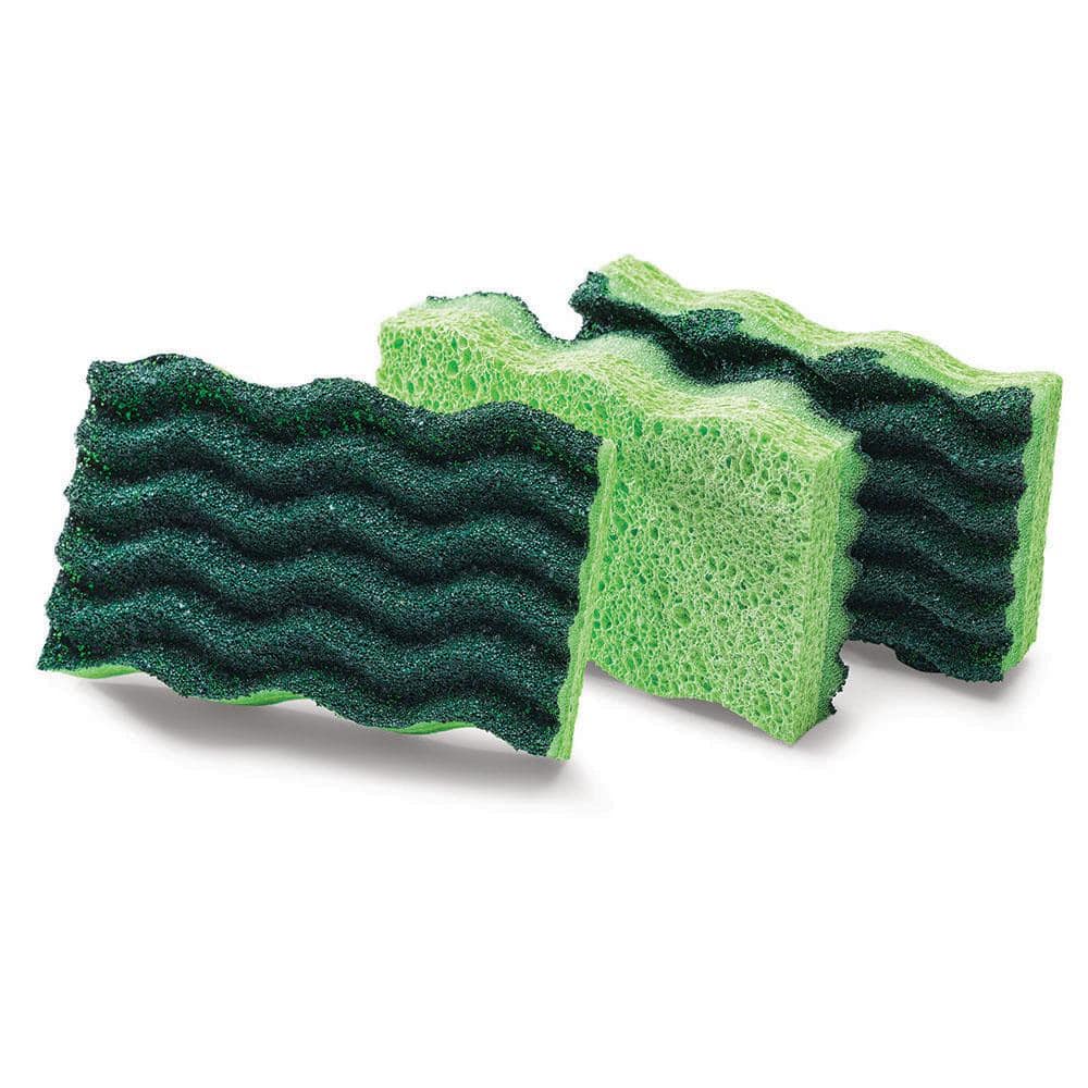 9 x 6 Nylon Scrubber Sponge Green 15PK