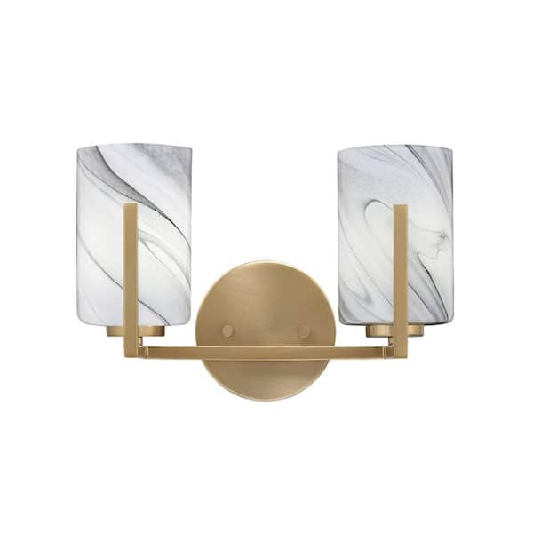 Unbranded Cottonwood 12.75 in. 2-Light New Age Brass Vanity Light