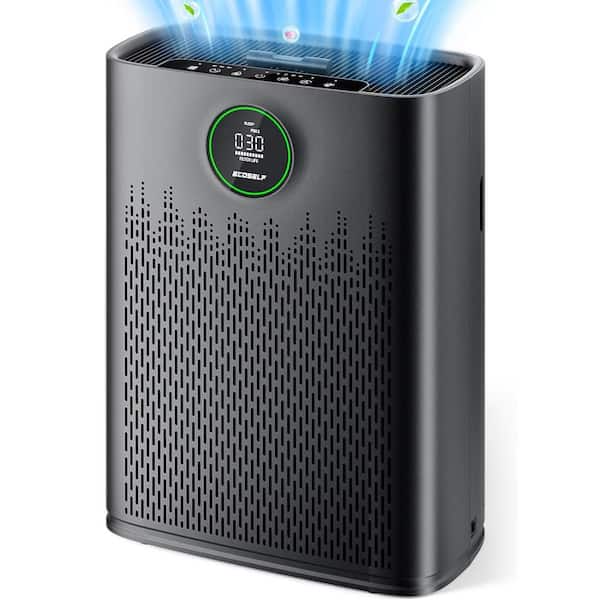 1295 sq. ft. HEPA Air Purifiers for Home with Smart Mode, Air Quality Display and Sleep Mode in Matte Black