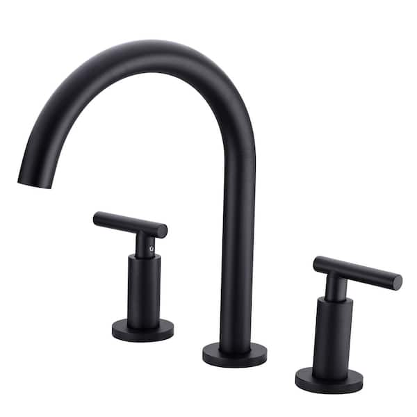 Fapully 8 in. Widespread 2Handle Bathroom Faucet in Matte Black FAT