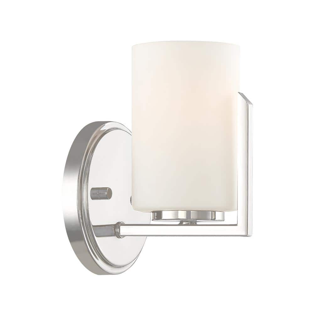 Elara Polished Nickel Geometric 7" Dimmable Sconce