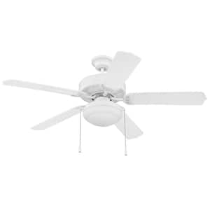 Enduro Plastic 52 in. Heavy-Duty Indoor/Outdoor White Dual Mount ABS Housing Finish Ceiling Fan with Optional Light Kit