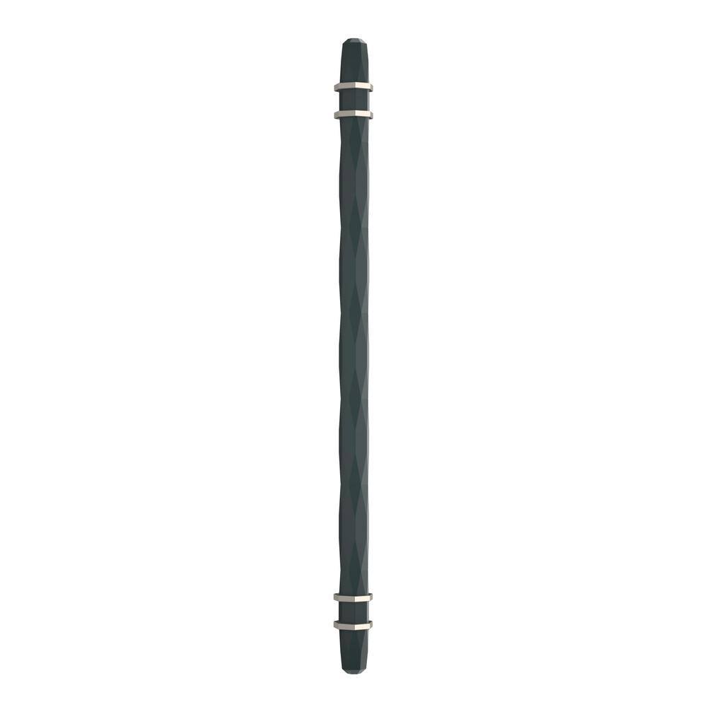 Modern Black Bronze and Satin Nickel 10-1/16 inch Cabinet Pull Bar