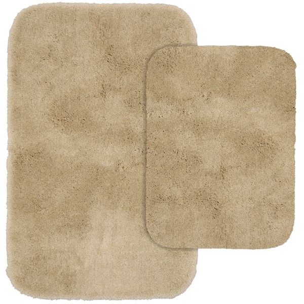 Garland Rug Finest Luxury Set Linen 21 in. x 34 in. Washable Bathroom 2-Piece Rug