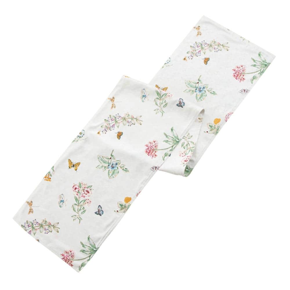 Butterfly Meadow Damask Runner, Multicolor - 14"W x 70"L