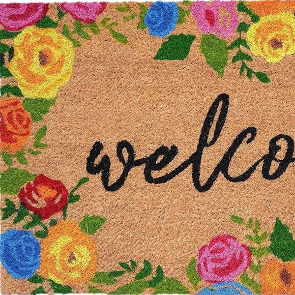 Multi-Colored 29 in. x 17 in. Coir Outdoor Door Mat
