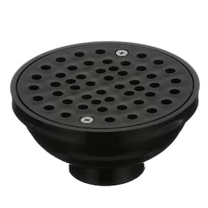 Round Black ABS Area Floor Drain with Screw-In Drain Cover