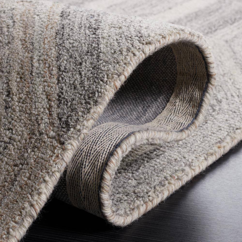Handmade Tufted Wool Abstract Rug - Gray, 8' x 10'