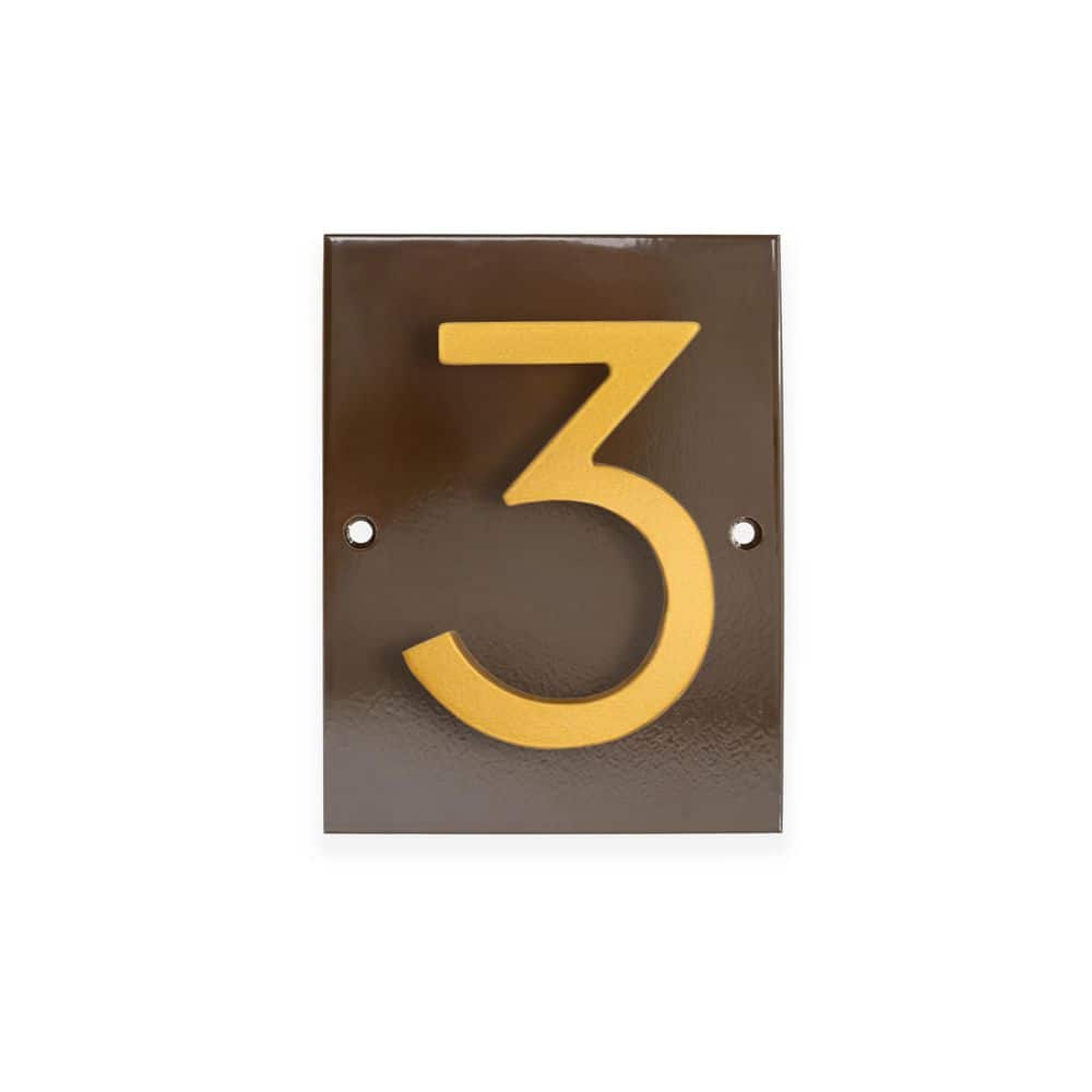 "Horizontal Floating Modern Address Plaque (4"" Numbers-1 Character)-Roman Bronze/Gold" price history on PriceWatchPro