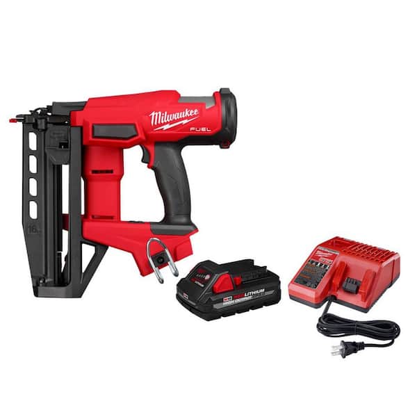 Milwaukee M18 FUEL 18-Volt Lithium-Ion Brushless Cordless Gen ll 16-Gauge Straight Finish Nailer with (1) 3 Ah Battery/Charger