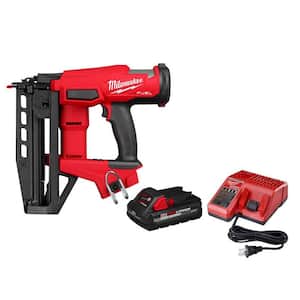 M18 FUEL 18-Volt Lithium-Ion Brushless Cordless Gen ll 16-Gauge Straight Finish Nailer with (1) 3 Ah Battery/Charger