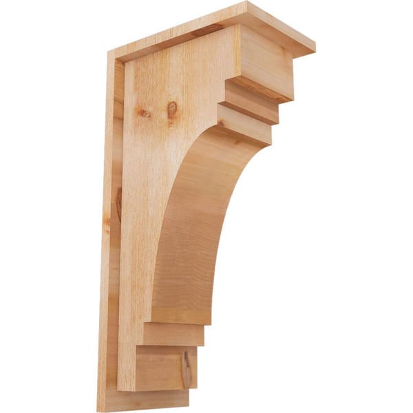 Ekena Millwork 8 in. x 12 in. x 24 in. Western Red Cedar Pescadero Rough Sawn Corbel with Backplate