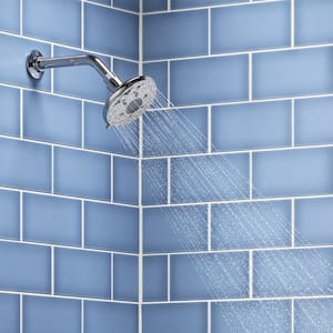 Rosewood 6-Spray Patterns 4.9375 in. Wall Mount Fixed Shower Head in Polished Chrome